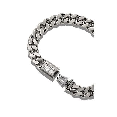 Bulova Men's Stainless Steel Diamond Accent Chain Link Bracelet
