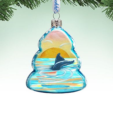 Designocracy Whale Tail Mercury Glass Ornament by G. DeBrekht Coastal Holiday Decor