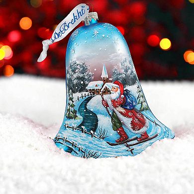 G.Debrekht Sledging Santa Ball Glass Ornament by G. DeBrekht - 73442