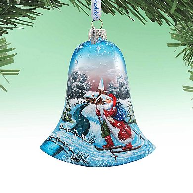 G.Debrekht Sledging Santa Ball Glass Ornament by G. DeBrekht - 73442