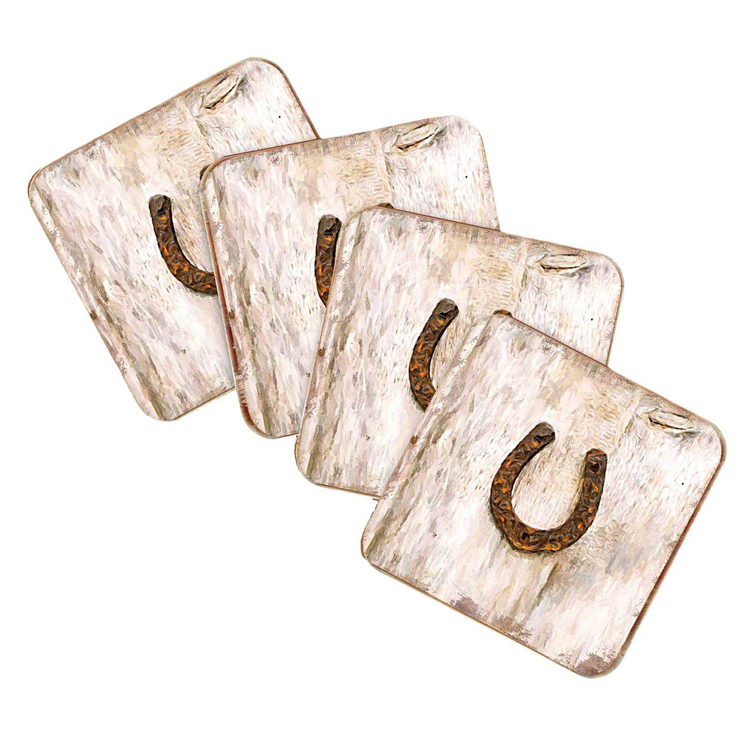 12 Pack Unfinished Wood Coasters for Crafts, Squares with Non-Slip Foam Dot  Stickers (3.7 x 3.7 In)