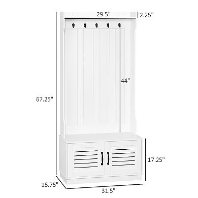 Entryway Furniture HOMCOM Entryway Hall Tree Coat Rack With Shoe