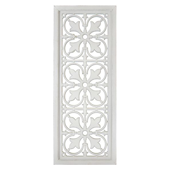 Belle Maison Detailed Panel Wall Decor - Distressed White