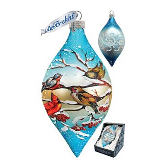 G.Debrekht Winter Bird Drop Glass Christmas Ornament by G. DeBrekht Decor Christmas Decor - 74171