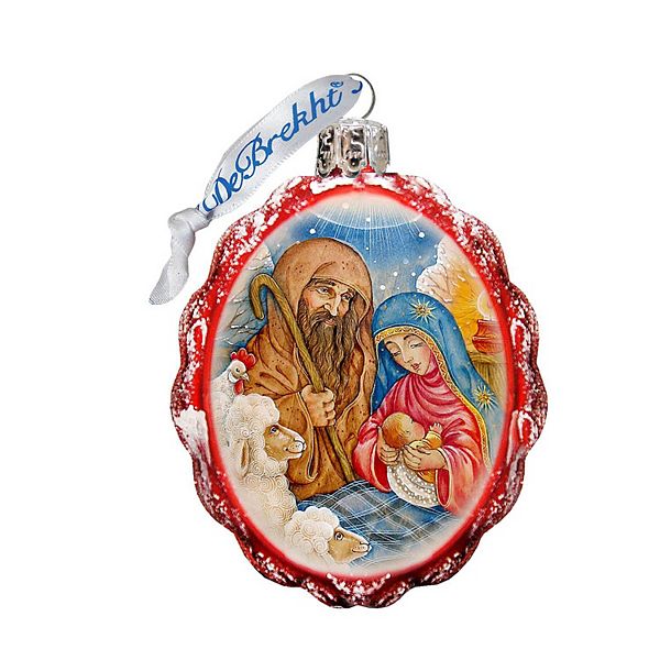 Designocracy Family Nativity Mercury Glass Ornament by G. DeBrekht