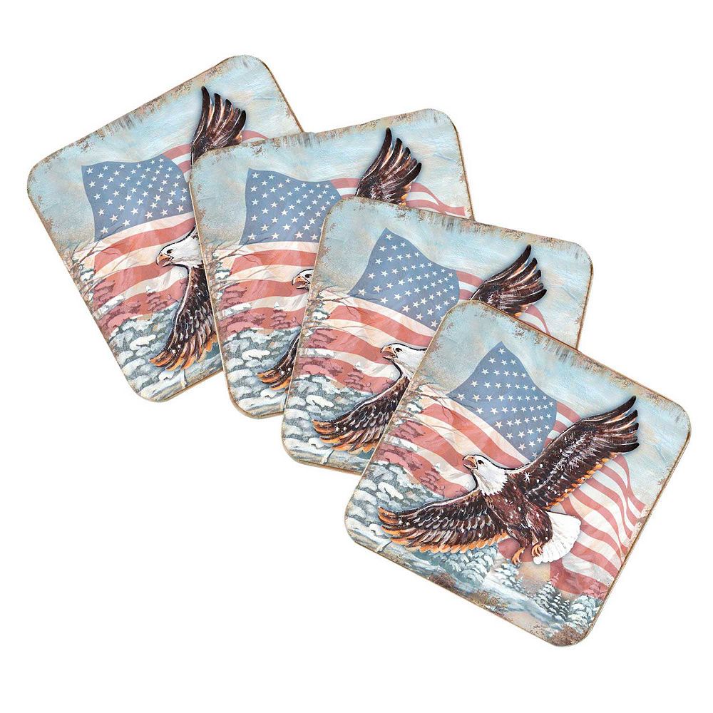 EAGLE OAK COASTER SET