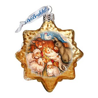 Designocracy Village Nativity Mercury Glass Ornament by G. DeBrekht Nativity Holiday Decor