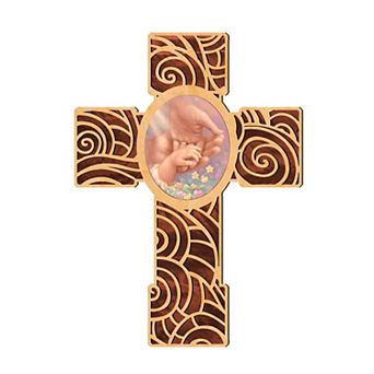 G.Debrekht Baby Blessing Modern Wooden Cross by D. Gelsinger Inspirational Icon Decor - 88284-DG