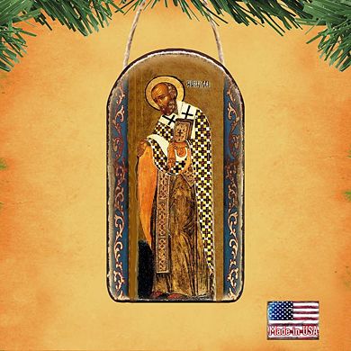 G.Debrekht Saint Nick Religious Christian Sacred Icon Ornament Inspirational Icon Decor