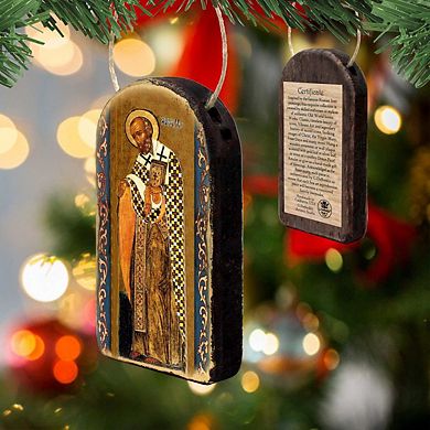G.Debrekht Saint Nick Religious Christian Sacred Icon Ornament Inspirational Icon Decor