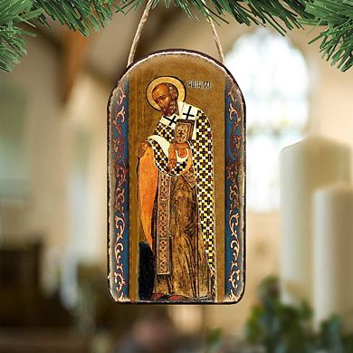 G.Debrekht Saint Nick Religious Christian Sacred Icon Ornament Inspirational Icon Decor