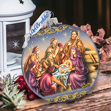 Nostalgic Family Nativity Glass Ornament Limited Edition by G. DeBrekht