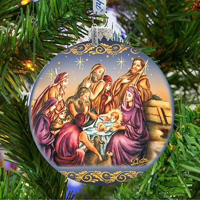 Nostalgic Family Nativity Glass Ornament Limited Edition by G. DeBrekht