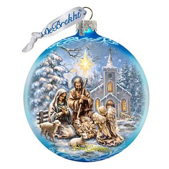 Nativity at the Chapel Glass Ornament Limited Edition by D. Gelsinger