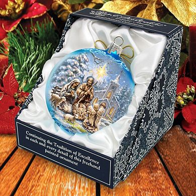 Nativity at the Chapel Glass Ornament Limited Edition by D. Gelsinger