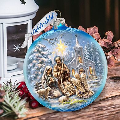 Nativity at the Chapel Glass Ornament Limited Edition by D. Gelsinger