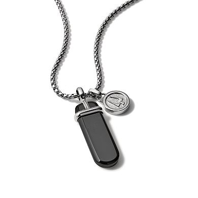 Bulova Men's Precisionist Stainless Steel Black Onyx Pendant Necklace