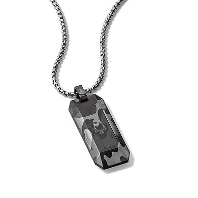 Bulova Men's Precisionist Stainless Steel Camo Design Pendant Necklace