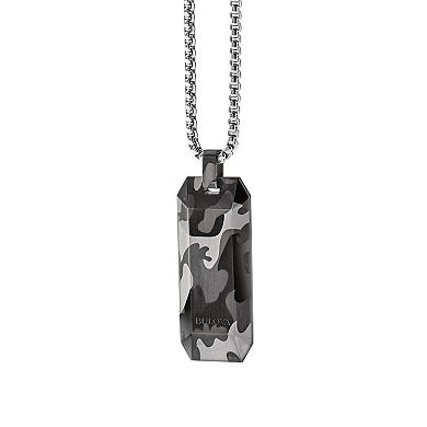 Bulova Men's Precisionist Stainless Steel Camo Design Pendant Necklace