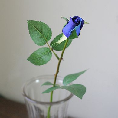 23" Royal Blue Long Stem Rose Bud Pick