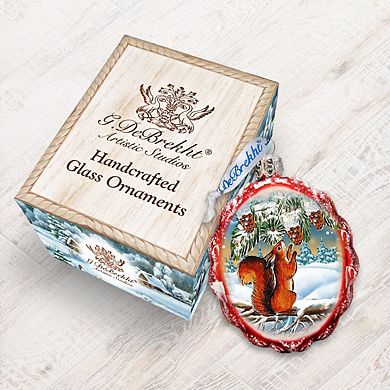 Designocracy Squirrel Mercury Glass Ornament by G. DeBrekht Wildlife Holiday Decor