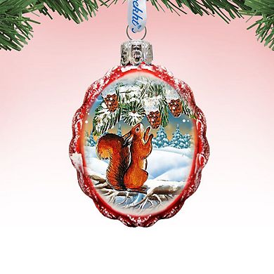 Designocracy Squirrel Mercury Glass Ornament by G. DeBrekht Wildlife Holiday Decor