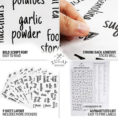 Zulay Kitchen Pantry Labels for Containers