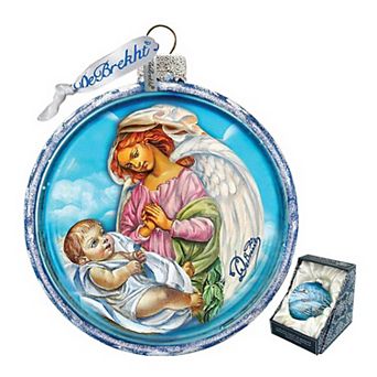 G.Debrekht Jesus and Angel Cut Ball Glass Ornament by G. DeBrekht DecorNativity Holiday Decor - 764-006