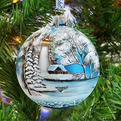 Winter Lighthouse Glass Ornament Limited Edition by G.DeBrekht