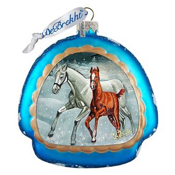 G.Debrekht Winter Horses Glass Christmas Ornament by G. DeBrekht Decor Christmas Decor - 756-015