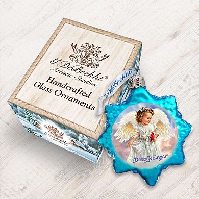Designocracy Angel with Cardinal Mercury Glass Ornament by D. Gelsinger Nativity Holiday Decor