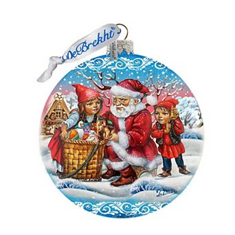 Vintage Christmas Ball in Blue Glass Christmas Ornament Limited Edition by G. DeBrekht