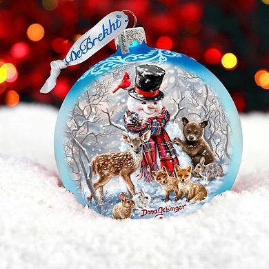 Frosty and His Forest Friends Glass Ornament Limited Edition by G. DeBrekht