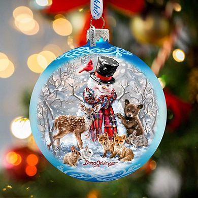 Frosty and His Forest Friends Glass Ornament Limited Edition by G. DeBrekht