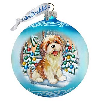 G.Debrekht My Puppy Little Friend Ball Glass Ornament by G. DeBrekht Decor Christmas Decor - 73324