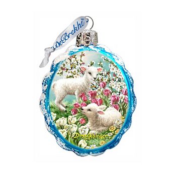 Designocracy Easter Lambs Mercury Glass Ornament by D. Gelsinger Easter Spring Decor