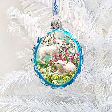 Designocracy Easter Lambs Mercury Glass Ornament by D. Gelsinger Easter Spring Decor