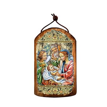 G.Debrekht Nativity with Angel Religious Christian Sacred Icon Ornament Inspirational Icon Decor