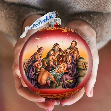 Nostalgic Family Nativity Glass Ornament Limited Edition by G. DeBrekht