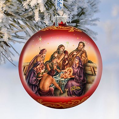 Nostalgic Family Nativity Glass Ornament Limited Edition by G. DeBrekht