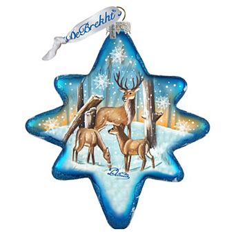 G.Debrekht Reindeer North Star Glass Ornament by G. DeBrekht DecorWildlife Holiday Decor - 755-080