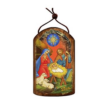 G.Debrekht Nativity of Birth Religious Orthodox Sacred Icon Ornament Inspirational Icon Decor