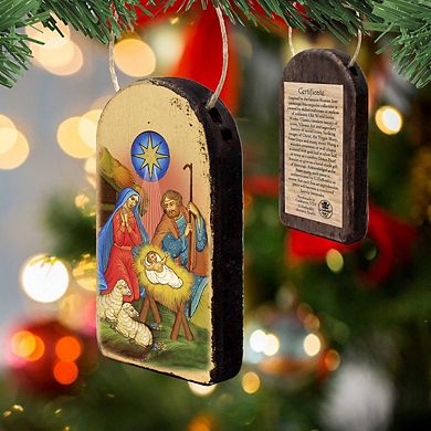 G.Debrekht Nativity of Birth Religious Orthodox Sacred Icon Ornament Inspirational Icon Decor