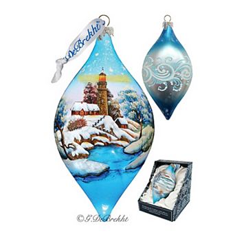 G.Debrekht Lighthouse Drop Glass Ornament by G. DeBrekht DecorCoastal Holiday Decor - 74177