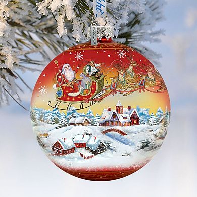 Up Up and Away Red Glass Ornament Limited Edition by G. DeBrekht