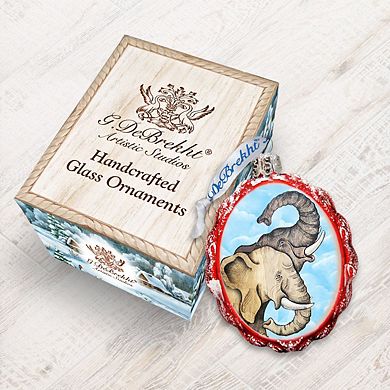 Designocracy Elephant Mercury Glass Ornament by G. DeBrekht Wildlife Holiday Decor