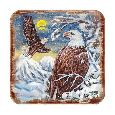 Eagle Wooden Cork Coasters Gift Set of 4 by Nature Wonders