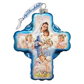 G.Debrekht Blessing Cross Glass Ornament by D. Gelsinger DecorNativity Holiday Decor - 758-011-DG