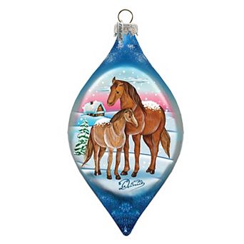 G.Debrekht Riding Family Drop Glass Ornament by G. DeBrekht Decor Christmas Decor - 757-002