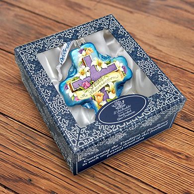 G.Debrekht Resurrection Cross Glass Ornament by Susan Winget DecorNativity Holiday Decor - 758-303-SW